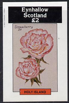 Eynhallow 1982 Roses (Strawberry Ice) imperf deluxe sheet (Â£2 value) unmounted mint, stamps on flowers    roses