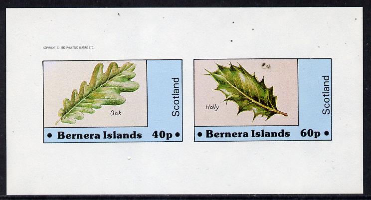 Bernera 1982 Tree Leaves (Oak & Holly) imperf  set of 2 values (40p & 60p) unmounted mint , stamps on trees
