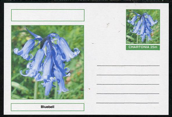 Chartonia (Fantasy) Flowers - Bluebell postal stationery card unused and fine, stamps on flowers