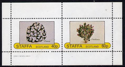 Staffa 1982 Flowers #05 (Olearia & Escallonia) perf  set of 2 values (40p & 60p) unmounted mint, stamps on flowers