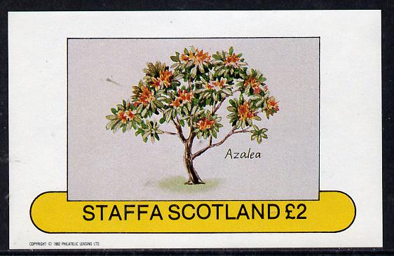 Staffa 1982 Flowers #05 (Azalea) imperf deluxe sheet (Â£2 value) unmounted mint, stamps on flowers