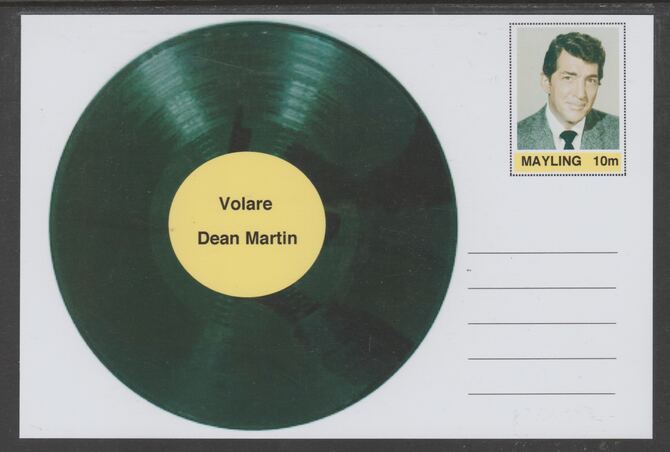 Mayling (Fantasy) Greatest Hits - Dean Martin - Volare - glossy postal stationery card unused and fine, stamps on , stamps on  stamps on personalities, stamps on  stamps on music, stamps on  stamps on pops, stamps on  stamps on 