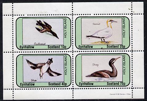 Eynhallow 1981 Sea Birds (Guillemot, Gannet, Skua & Shag) perf  set of 4 values (10p to 75p) unmounted mint, stamps on birds
