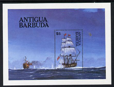 Antigua 1984 Ships $5 m/sheet unmounted mint, SG MS 834, stamps on ships
