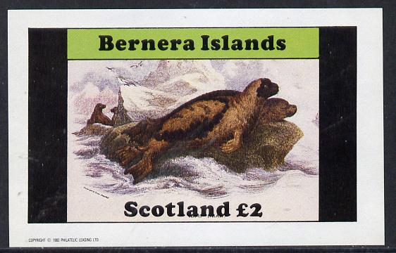 Bernera 1982 Animals (Seals) imperf deluxe sheet (Â£2 value) unmounted mint, stamps on animals     marine-life     polar   seal