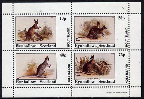 Eynhallow 1981 Wallabys perf  set of 4 values (10p to 75p) unmounted mint , stamps on animals     kangaroos      wallabys
