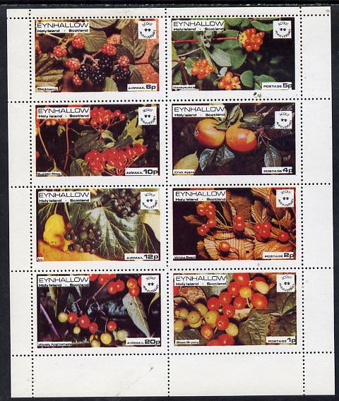 Eynhallow 1974 Fruit (Scout Anniversary) perf  set of 8 values (1p to 20p) unmounted mint, stamps on , stamps on  stamps on fruit      scouts