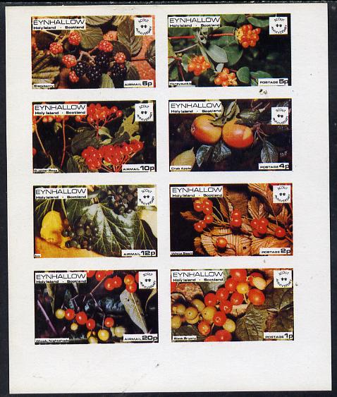 Eynhallow 1974 Fruit (Scout Anniversary) imperf  set of 8 values (1p to 20p) unmounted mint, stamps on fruit      scouts