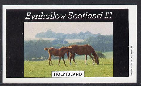 Eynhallow 1982 Horses #3 imperf souvenir sheet (Â£1 value) unmounted mint, stamps on animals   horses