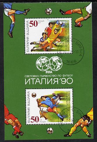 Bulgaria 1990 Football World Cup perf m/sheet cto SG MS 3679 (Mi BL 209A), stamps on sport   football 
