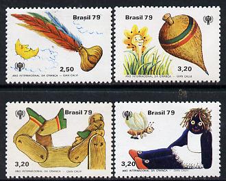 Brazil 1979 Int Year of the Child set of 4, SG 1796-99, stamps on children, stamps on games, stamps on toys, stamps on , stamps on  iyc , stamps on , stamps on dolls