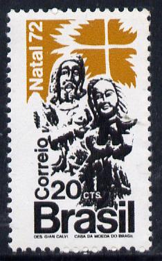 Brazil 1972 Christmas (Pottery Crib) unmounted mint SG 1417, stamps on christmas    pottery