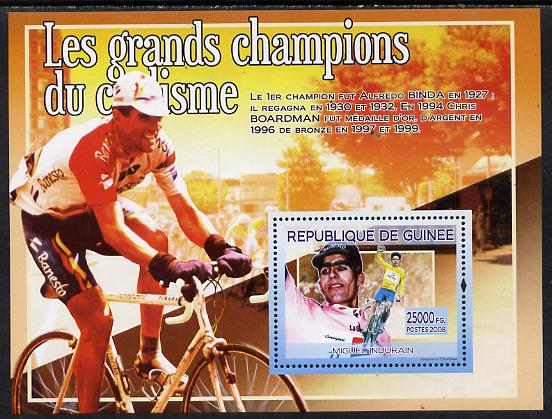 Guinea - Conakry 2008 Cycling Champions perf s/sheet - Miguel Duran unmounted mint, stamps on sport, stamps on bicycles