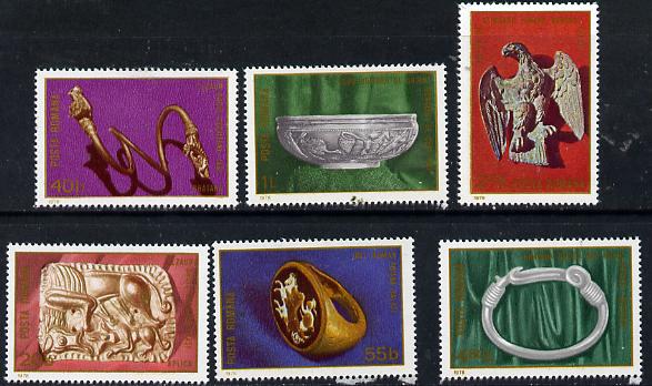 Rumania 1978 Roman Archaeology set of 6, Mi 3548-53, stamps on jewellry, stamps on artefacts, stamps on roman