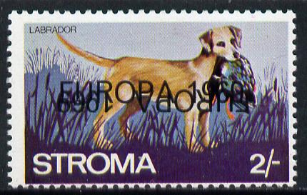 Stroma 1969 Dogs 2s (Labrador) perf single with Europa 1969 opt doubled, one inverted unmounted mint, stamps on animals   dogs   europa     labrador