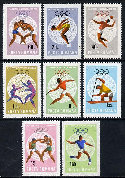 Rumania 1968 Mexico Olympics set of 8 unmounted mint, SG 3574-81, Mi 2697-2704, stamps on sport, stamps on olympics