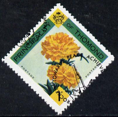 Thomond 1968 Carnation 1d (Diamond-shaped) with opt 'Rockets towards Peace Achievement' misplaced by about 10mm unmounted mint*, stamps on flowers       space    peace