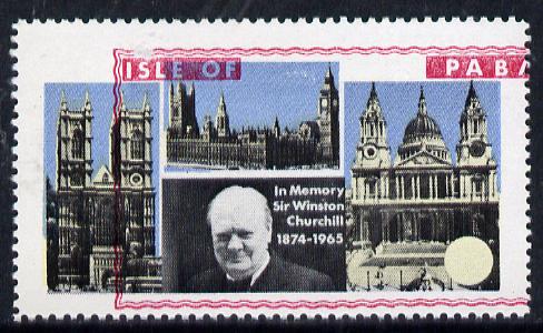 Pabay 1968 Churchill 5s with red (frame, name & value) misplaced (slight set-off on gummed side), stamps on churchill  personalities 
