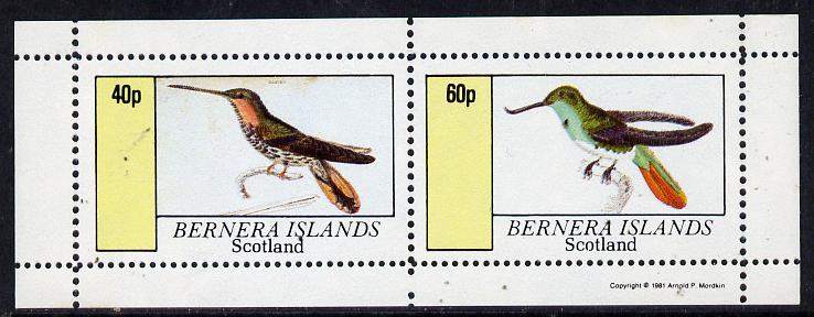 Bernera 1981 Hummingbirds perf,set of 2 values (40p & 60p) unmounted mint, stamps on birds, stamps on humming-birds, stamps on hummingbirds