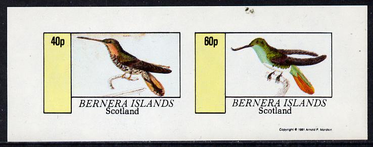 Bernera 1981 Hummingbirds imperf,set of 2 values (40p & 60p) unmounted mint , stamps on birds, stamps on humming-birds, stamps on hummingbirds