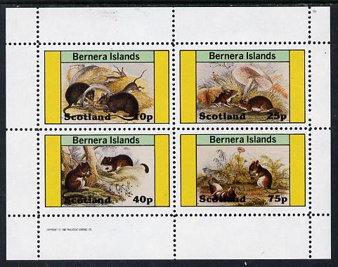 Bernera 1982 Rodents #2 perf  set of 4 values (10p to 75p) unmounted mint, stamps on animals   fungi     rodents