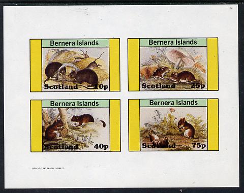 Bernera 1982 Rodents #2 imperf  set of 4 values (10p to 75p) unmounted mint, stamps on animals   fungi     rodents