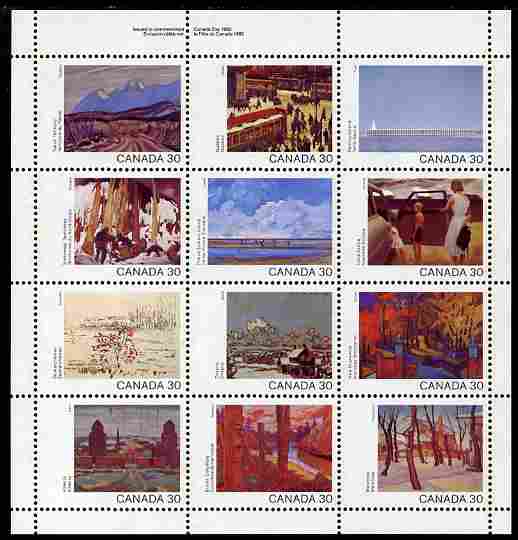 Canada 1982 Canada Day - landscapes perf sheetlet containing 12 values unmounted mint SG 1047a, stamps on tourism, stamps on 