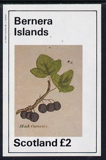 Bernera 1982 Fruit (Black Currant) imperf deluxe sheet (Â£2 value) unmounted mint, stamps on fruit
