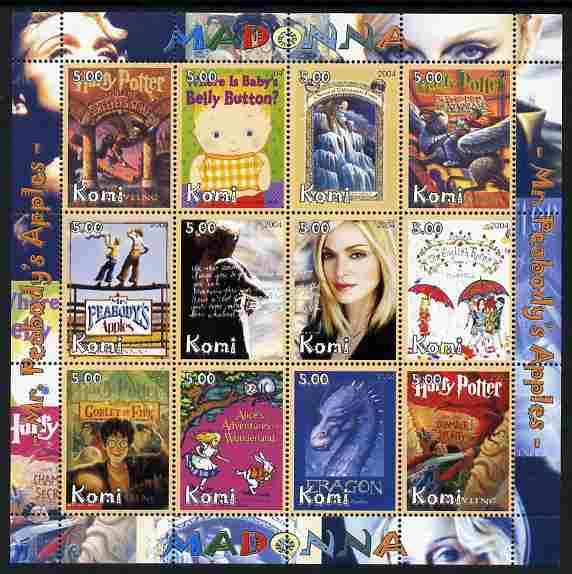 Komi Republic 2004 Madonna perf sheetlet containing set of 12 values unmounted mint, stamps on personalities, stamps on entertainments, stamps on music, stamps on pops, stamps on women