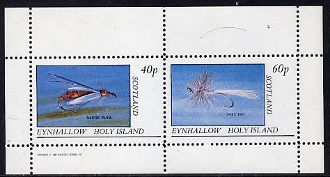 Eynhallow 1982 Fishing Flies (Sedge pupa & Grey Fox) perf  set of 2 values (40p & 60p) unmounted mint, stamps on , stamps on  stamps on fishing