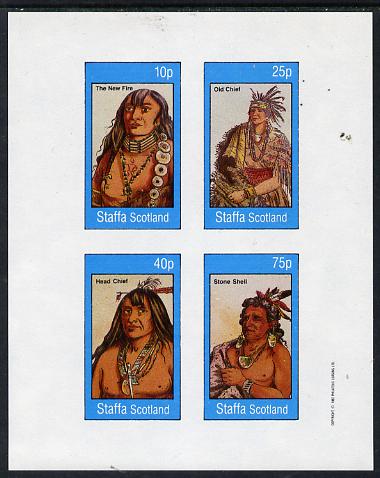 Staffa 1982 N American Indians #01 imperf set of 4 values unmounted mint , stamps on cultures, stamps on indians, stamps on americana, stamps on wild west