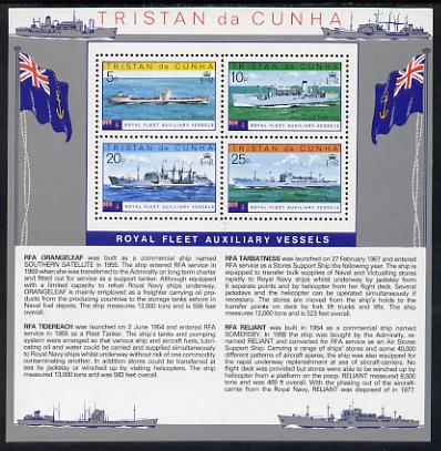 Tristan da Cunha 1978 Royal Fleet Auxilliary Vessels perf m/sheet unmounted mint, SG MS254, stamps on , stamps on  stamps on ships, stamps on  stamps on 