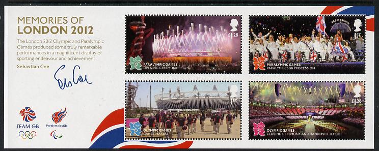 Great Britain 2012 Memories of London Olympic & Paralympic Games perf m/sheet unmounted mint, stamps on olympics, stamps on london, stamps on disabled, stamps on fireworks