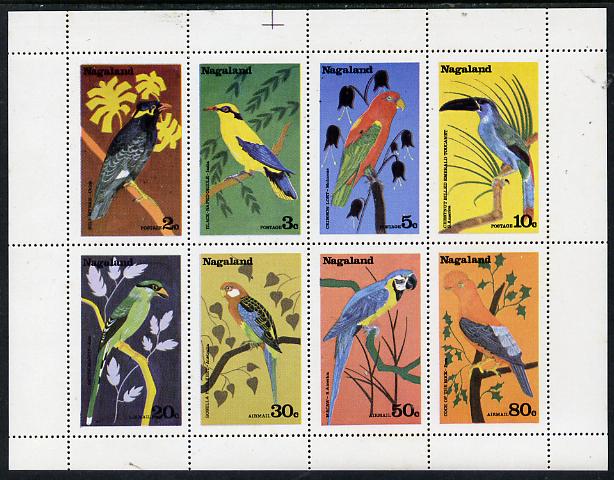 Nagaland 1978 Birds (Parrots etc) perf set of 8 values (2c to 80c) unmounted mint, stamps on birds, stamps on parrots