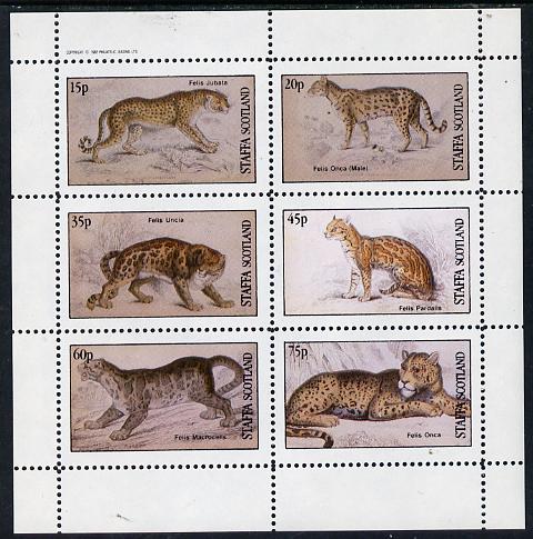 Staffa 1982 Animals (Big Cats) perf set of 6 values (15p to 75p) unmounted mint, stamps on animals    cats