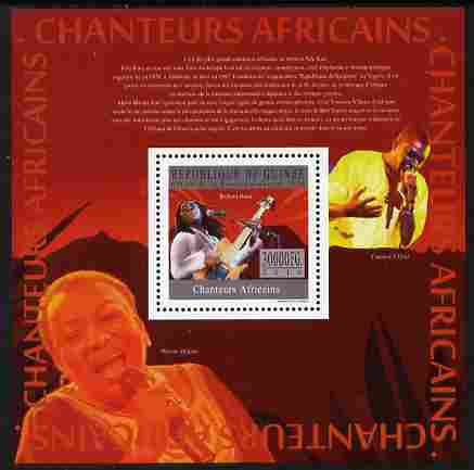 Guinea - Conakry 2010 African Singers perf m/sheet unmounted mint, stamps on , stamps on  stamps on music, stamps on  stamps on jazz, stamps on  stamps on personalities, stamps on  stamps on pops, stamps on  stamps on rock