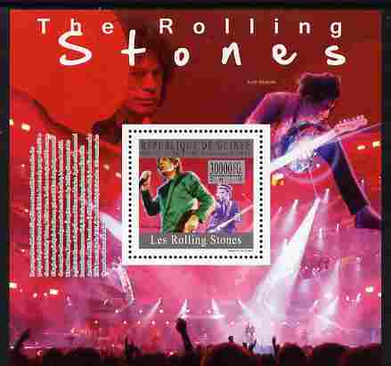 Guinea - Conakry 2010 The Rolling Stones perf m/sheet unmounted mint, stamps on personalities, stamps on stones, stamps on pops, stamps on music, stamps on rock