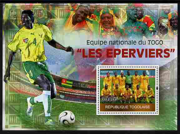 Togo 2010 National Football Team - The Hawks perf m/sheet unmounted mint, stamps on , stamps on  stamps on football