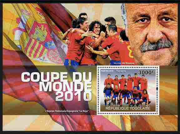 Togo 2010 Football World Cup #1 perf m/sheet unmounted mint, stamps on football