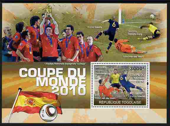 Togo 2010 Football World Cup #2 perf m/sheet unmounted mint, stamps on , stamps on  stamps on football