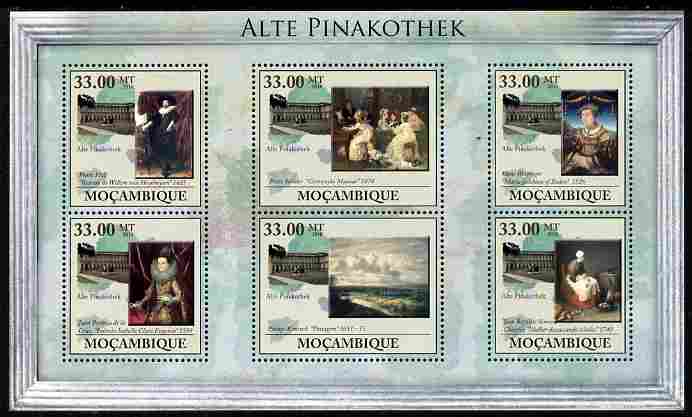 Mozambique 2010 Art Museum of Munich perf sheetlet containing 6 values unmounted mint, stamps on , stamps on  stamps on arts, stamps on  stamps on 