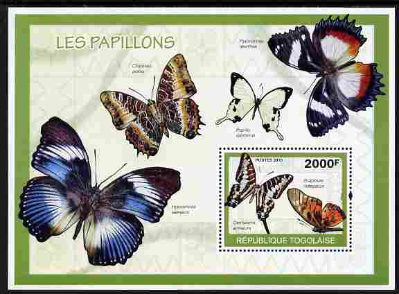 Togo 2010 Butterflies perf m/sheet unmounted mint , stamps on butterflies