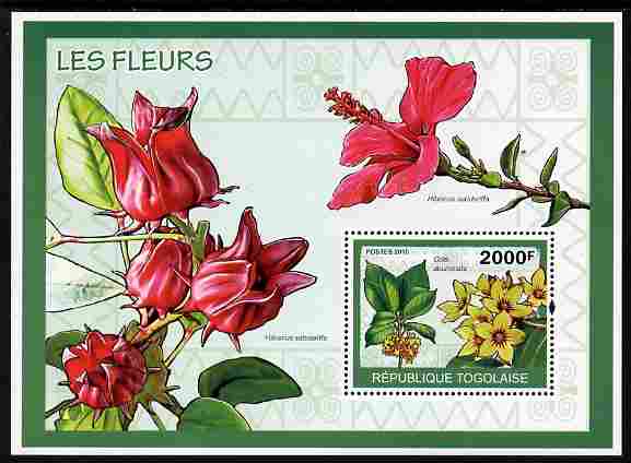 Togo 2010 Flowers perf m/sheet unmounted mint , stamps on , stamps on  stamps on flowers