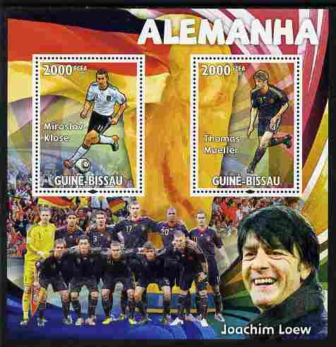 Guinea - Bissau 2010 Footbal World Cup - Germany perf sheetlet containing 2 values unmounted mint , stamps on , stamps on  stamps on football