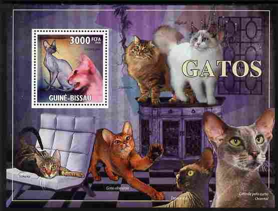 Guinea - Bissau 2010 Domestic Cats perf m/sheet unmounted mint , stamps on , stamps on  stamps on cats