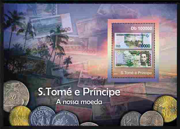 St Thomas & Prince Islands 2010 Currency ofSt Thomas - Banknotes perf m/sheet unmounted mint , stamps on , stamps on  stamps on coins, stamps on  stamps on money