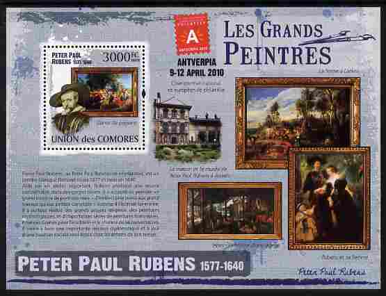 Comoro Islands 2009 Impressionists - Peter Paul Rubens perf m/sheet unmounted mint, stamps on , stamps on  stamps on personalities, stamps on  stamps on arts, stamps on  stamps on impressionists, stamps on  stamps on rubens