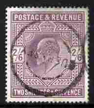 Great Britain 1902-13 KE7 2s6d purple with neat circular cancel cat A3140, stamps on , stamps on  stamps on great britain 1902-13 ke7 2s6d purple with neat circular cancel cat \a3140