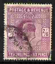 Great Britain 1902-13 KE7 2s6d purple with corner cancel cat A3140, stamps on , stamps on  stamps on great britain 1902-13 ke7 2s6d purple with corner cancel cat \a3140