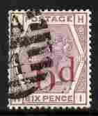 Great Britain 1880-83 QV 6d on 6d lilac fine used SG162 cat \A3130, stamps on 